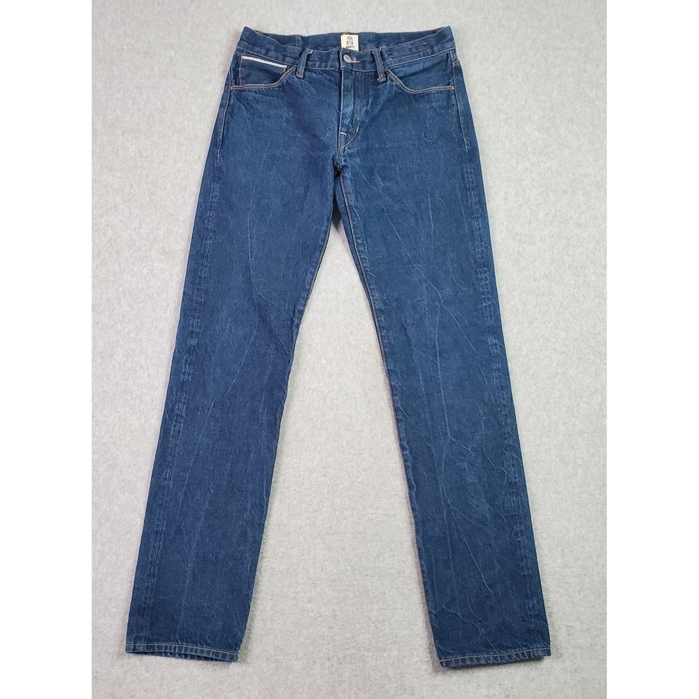 Hiroshi Kato Jeans Men's Size 29X32 100% Cotton Blue Denim Slim 12oz Raw USA